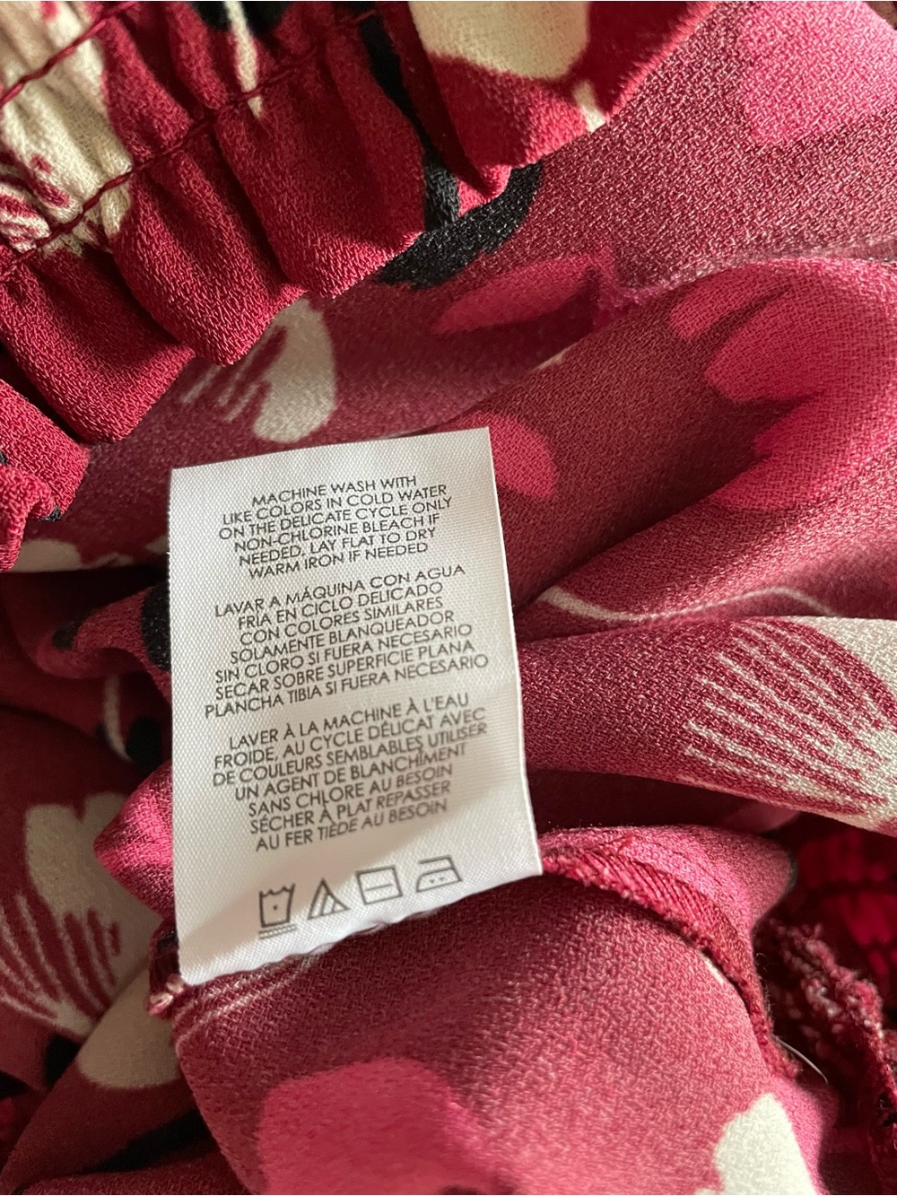 CAbi Burgundy Floral Smocked-Waist Blouse - Picture 4 of 7